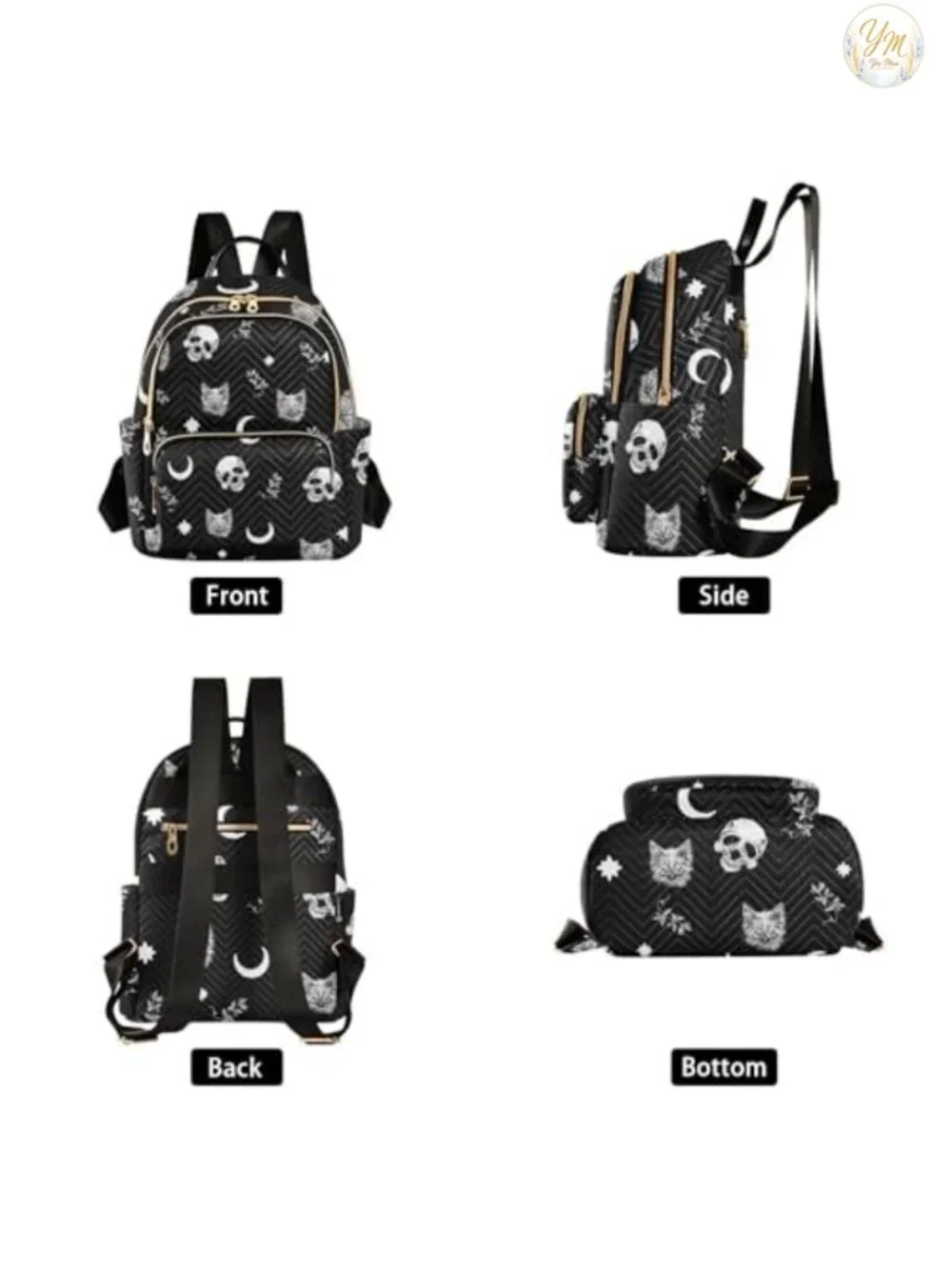 Women Fashion Backpack Purse Gothic Rucksack Water Resistant